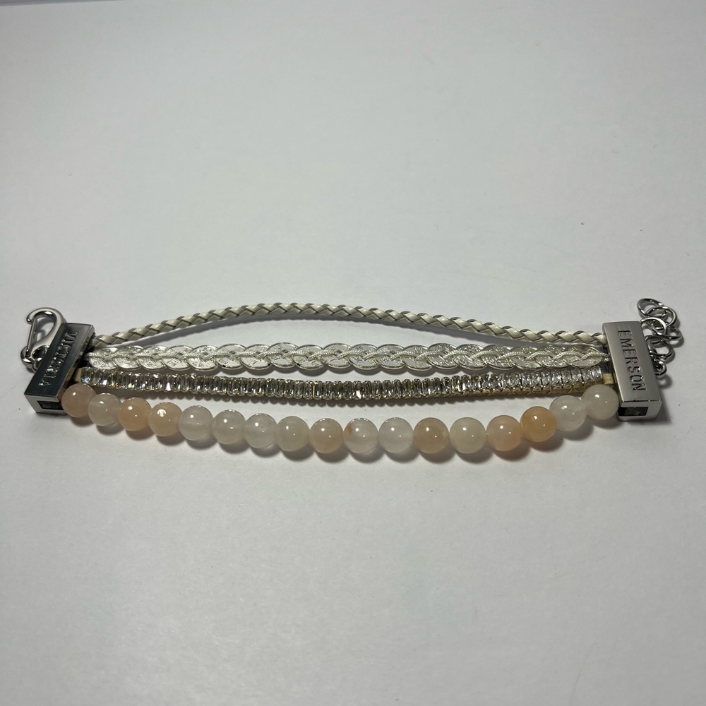 Victoria Emerson Silver and Cream Multi-Strand Bracelet